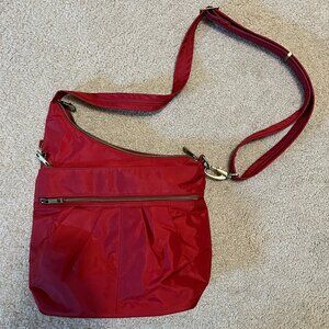 Travelon Anti-Theft Signature 3 Compartment Crossbody, Cayenne, Straight Pocket
